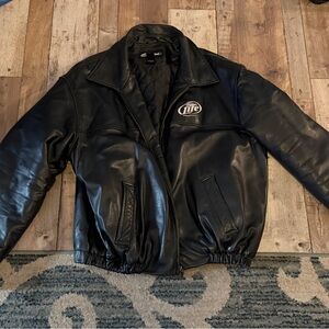Miller Lite Harley Davidson Chase Authentics Black Bomber Jacket XL